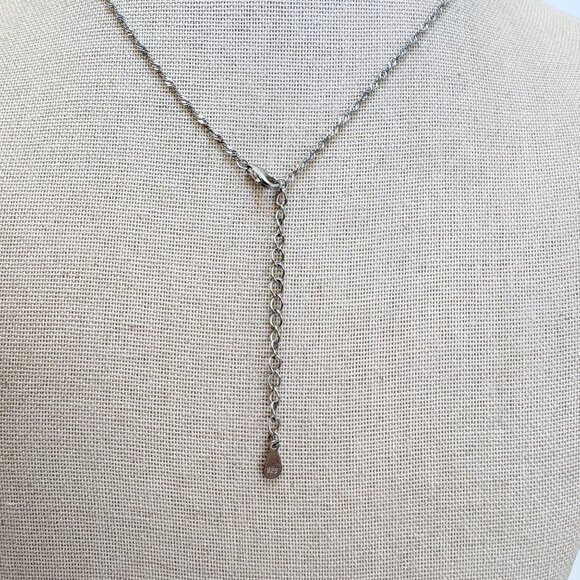 VTG Sterling Silver 925 Yin Yang Circle Pendant Necklace Size 18" Adjustable - Picture 8 of 14